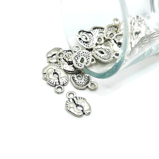 4 20 or 50 Pieces Silver Baby Feet Charms Michaels